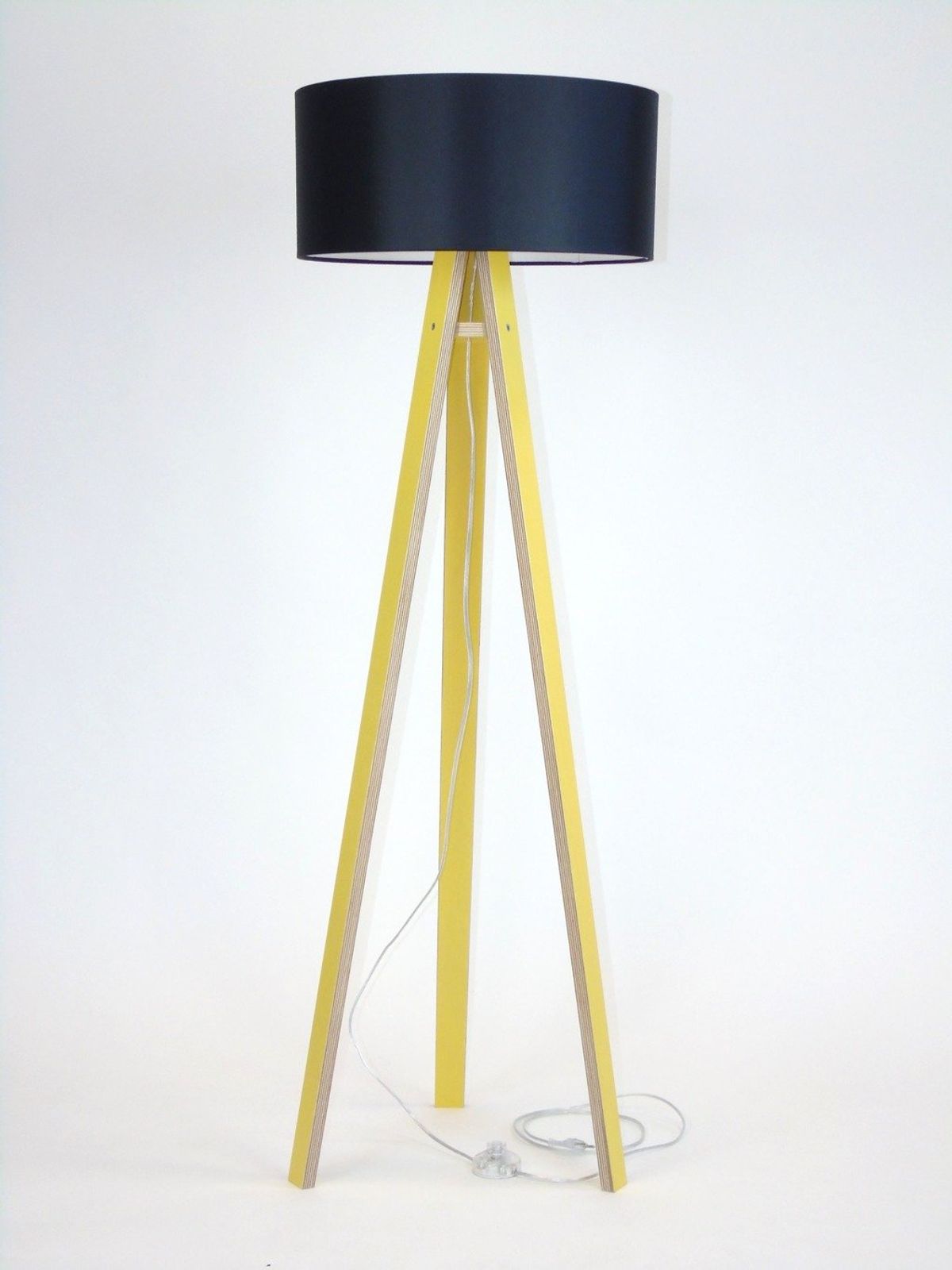 WANDA Gulvlampe 45x140cm - Gul / Sort Lampeskærm