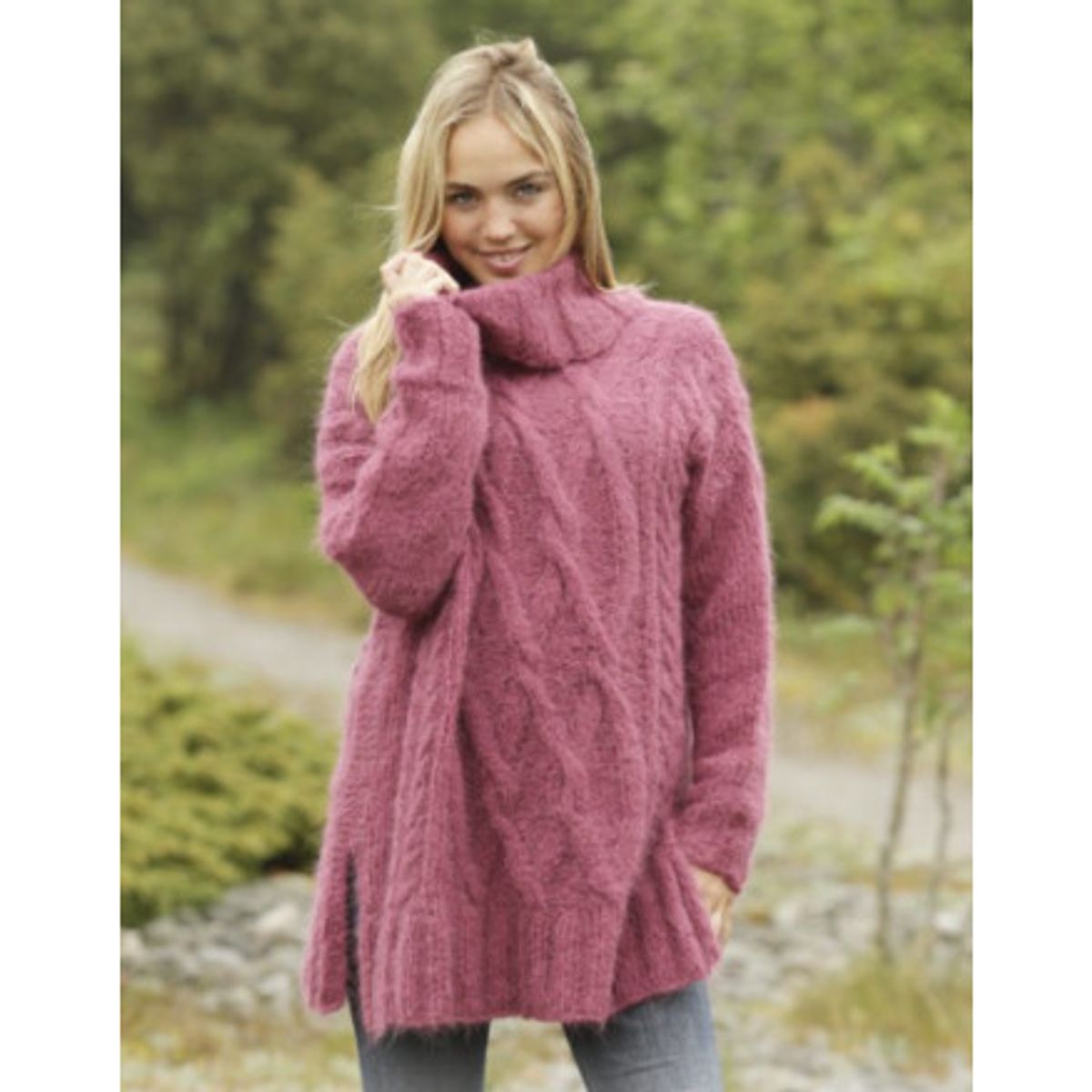 Warm Wine by DROPS Design - Bluse Strikkeopskrift str. S - XXXL - Small