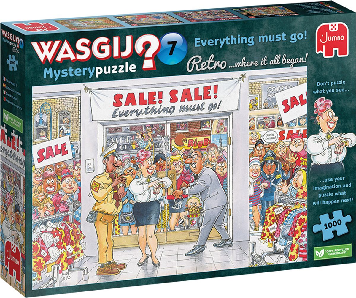 Wasgij - Mystery 7 Puslespil - Everything Must Go! - Retro - 1000 Brikker