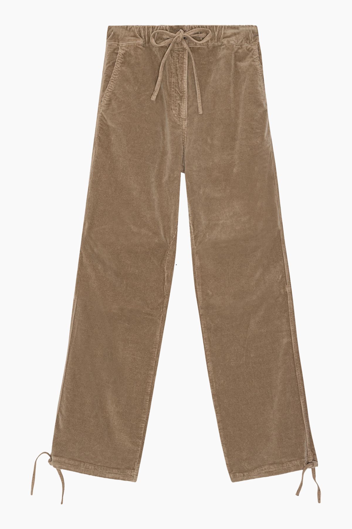 Washed Corduroy Drawstring Pants - Fallen Rock - GANNI - Brun M