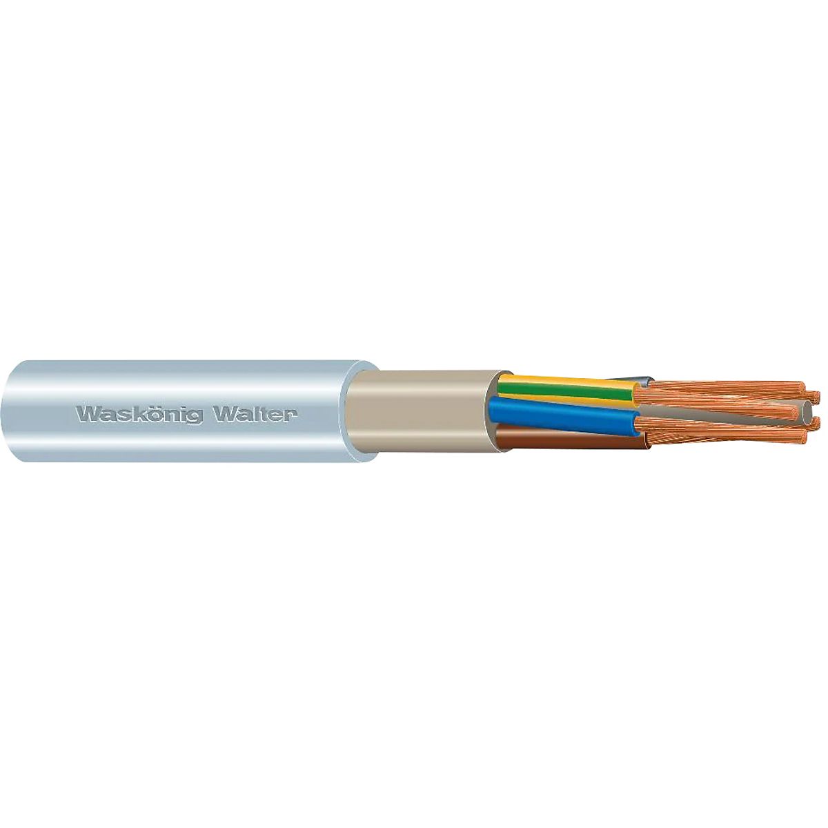 Waskönig+Walter Eco-Flex kabel 5G16 200mtr. tromle. Halogenfri. Til afklip.