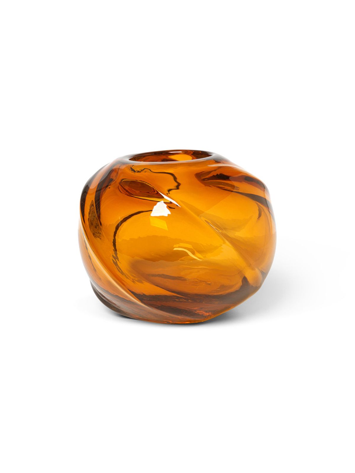 Water Swirl vase, Round fra Ferm Living (Amber)