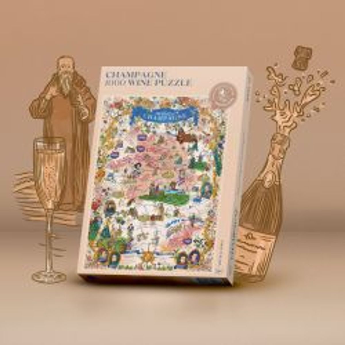 Water & Wines Wine Puzzle - Champagne - Puslespil