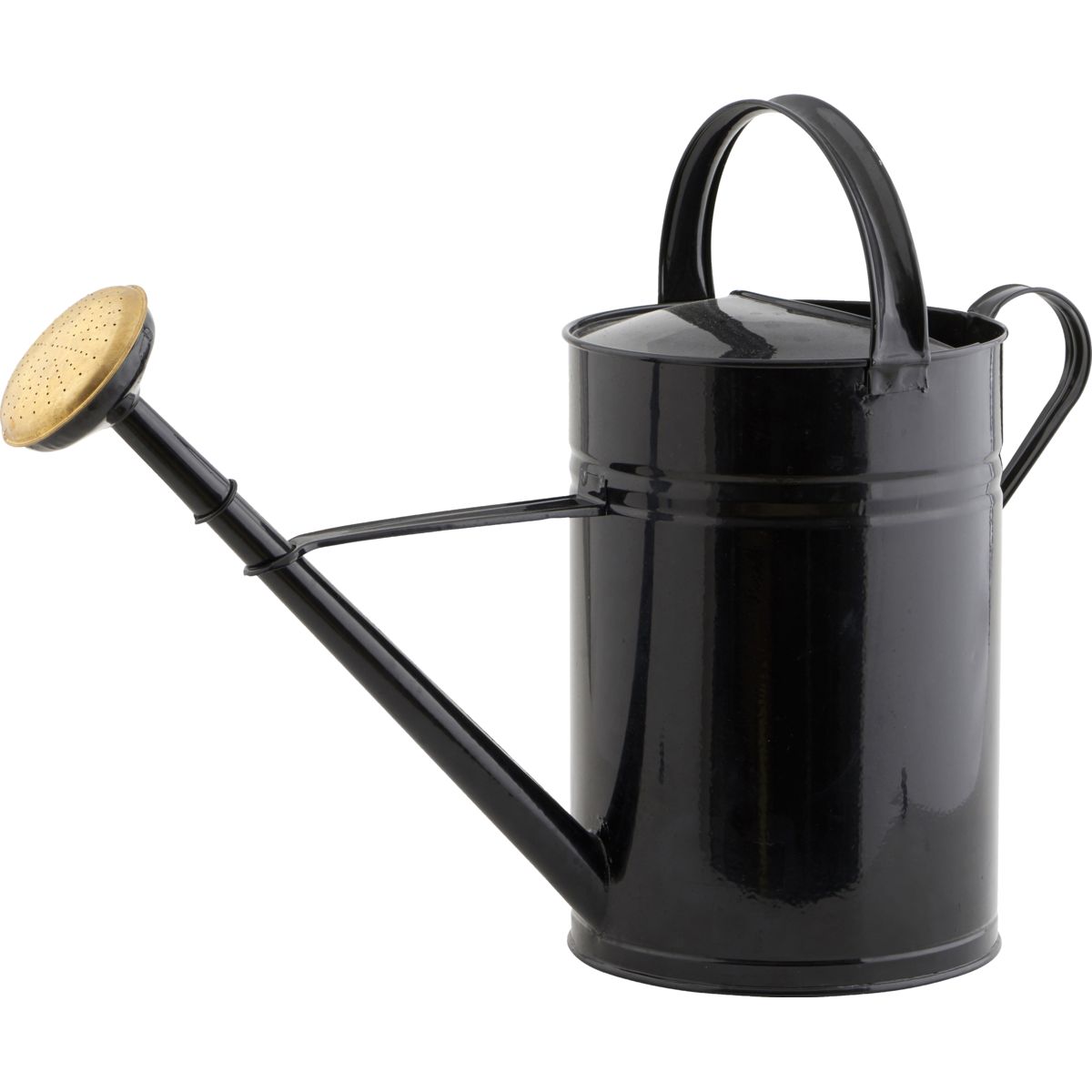 Watering can, HDWan, Black - Black / Galvanized Steel , Brass