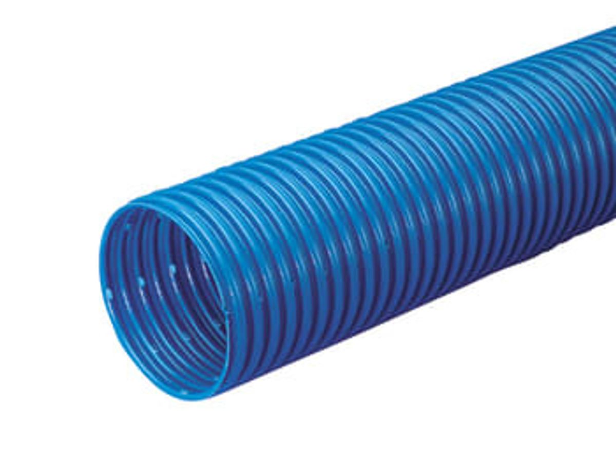 Wavin 200/180 mm PVC-drænrør med 2,5 x 5 mm slids, 40 m, blå (40.00 mtr)