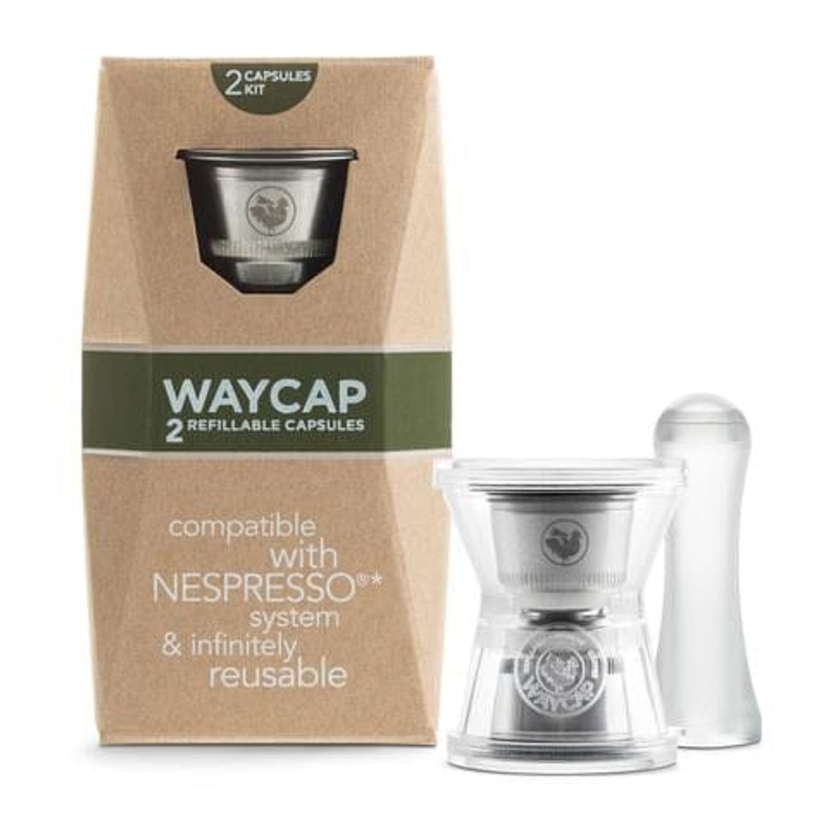 WayCap - 2 Genanvendelig Kaffekapsel I StålNespresso