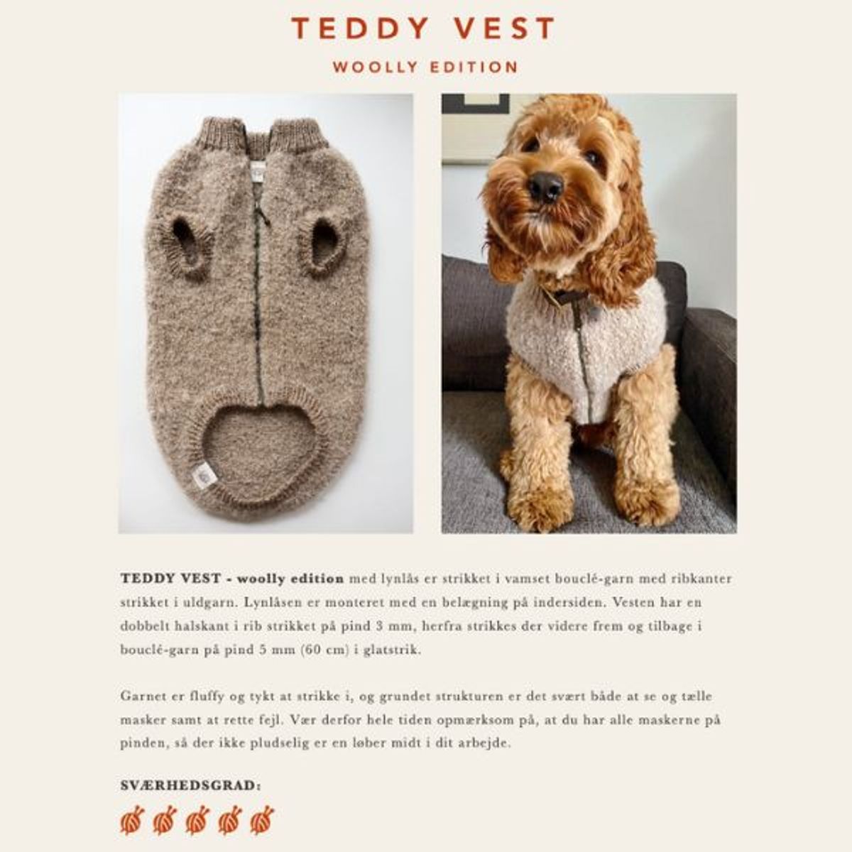 WEAR FIFI // Strikkeopskrift på Teddy Vest til hunde