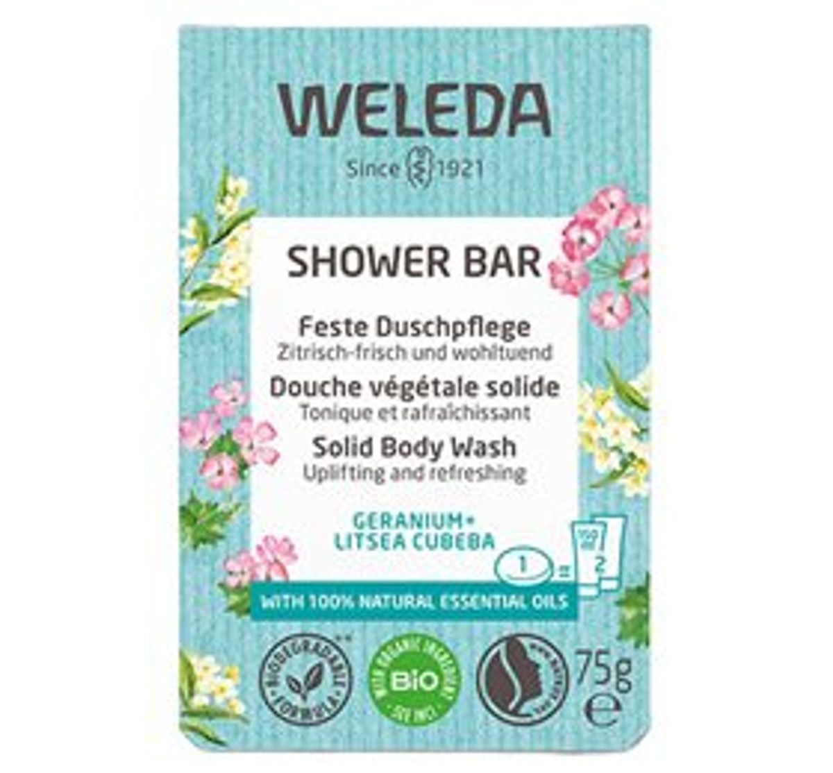 Weleda Shower Bar Geranium &bull; 75 g.