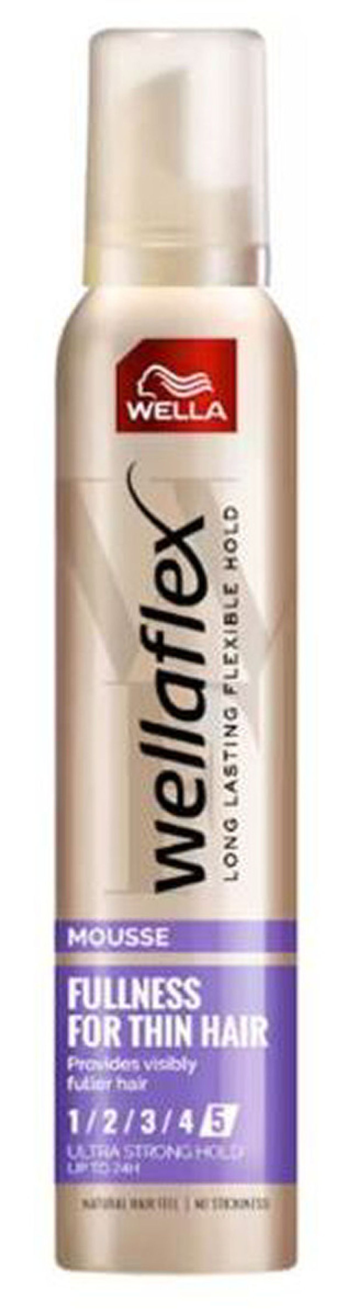 Wella wellaflex mousse long lasting flexible hold fullness for thin hair ultra strong hold 5 200ml