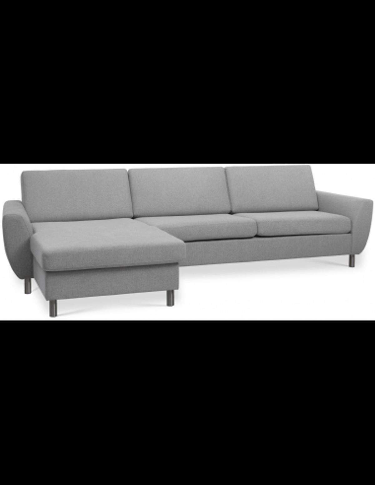 Wendy chaiselongsofa i polyester B308 x D149 cm - Børstet alugrå/Grå