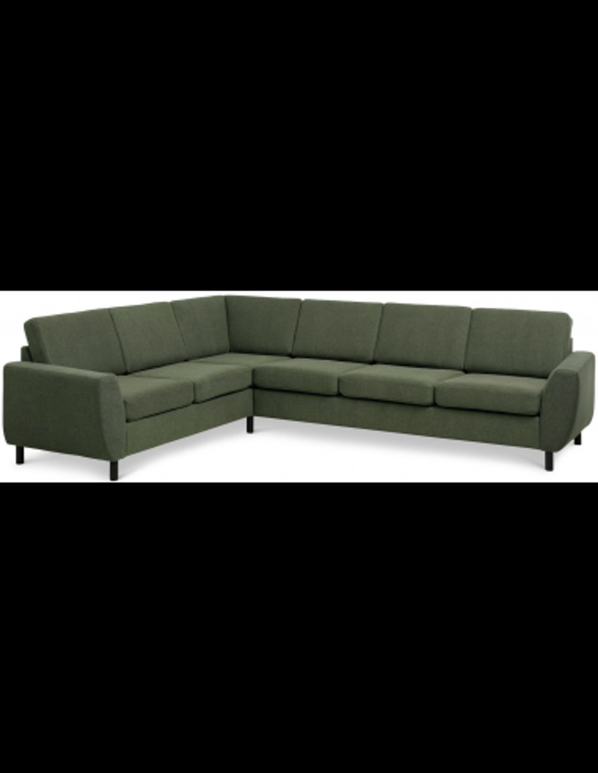 Wendy hjørnesofa i polyester B295 x D230 cm - Sort/Mosgrøn