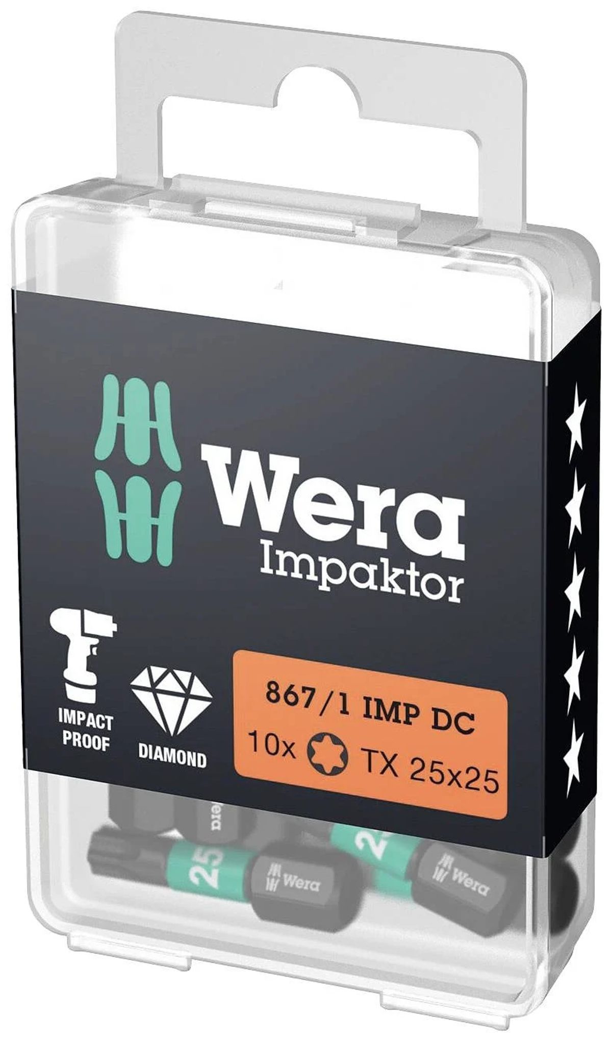 Wera 867/1 IMP DC TORX ® DIY Impaktor Bits TX25 x 25mm 10 stk.