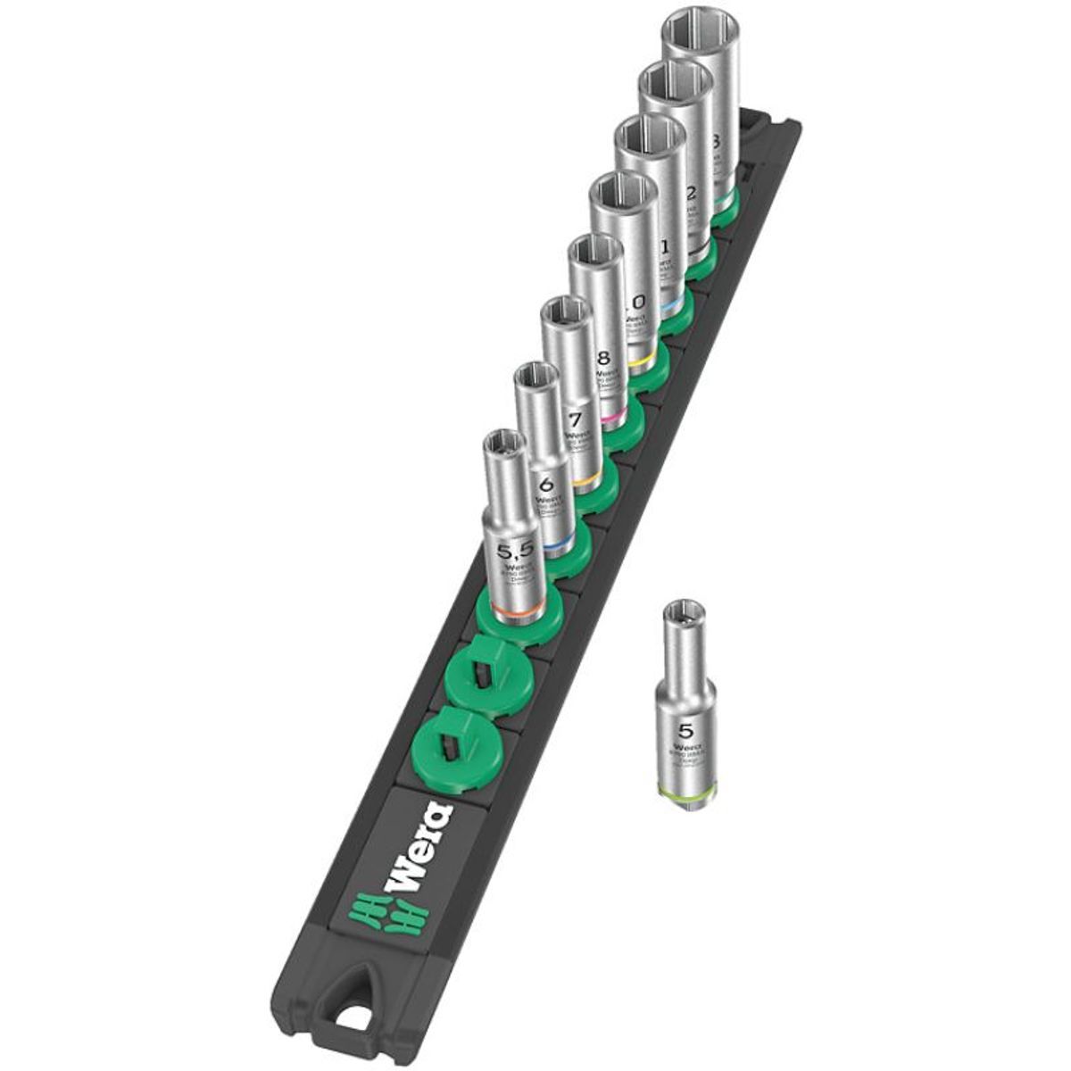 Wera B Deep 1 Top-magnetliste 3/8" topnøgleindsats-sæt