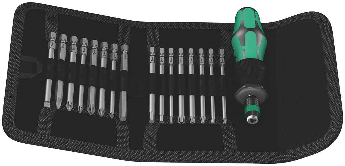 Wera Kraftform Kompakt 60 Bitssæt med lange bits 1-30mm. 17 dele PH,PZ & TX