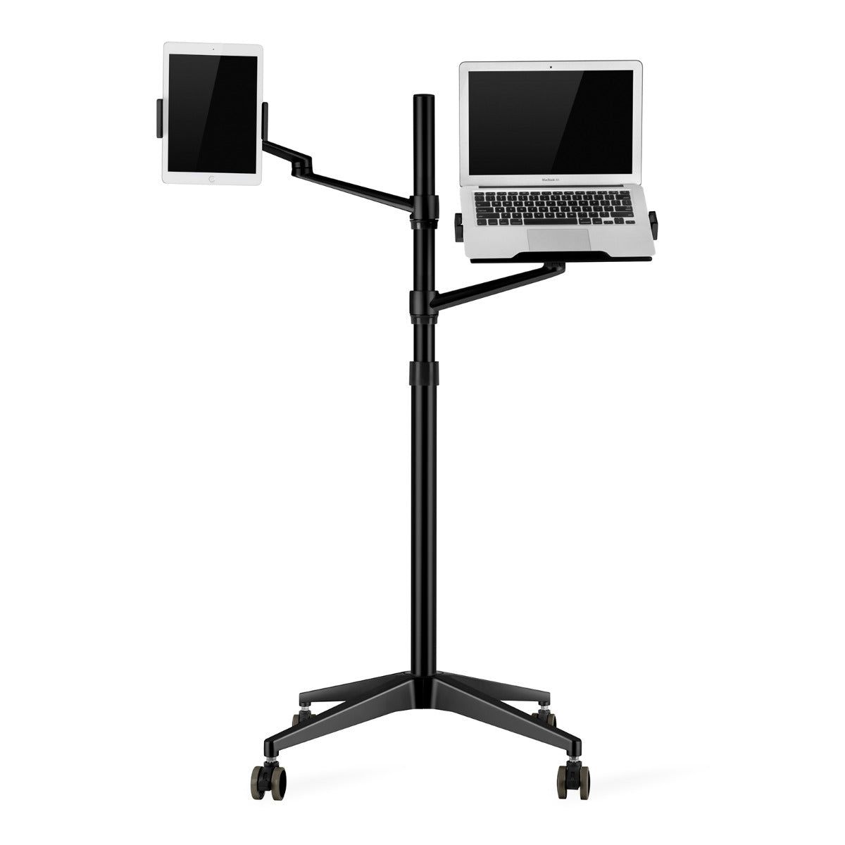 WERGON - Tristan - Justerbar Alu holder med hjul - Laptop 10-17" / Tablet 4-14" - H:83-130cm - Sort