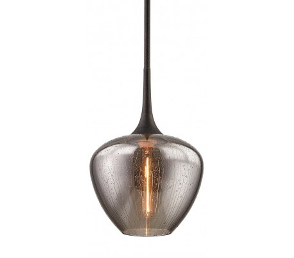 West End Loftlampe i stål og glas Ø32 cm 1 x E27 - Aldret bronze/Smoked rain