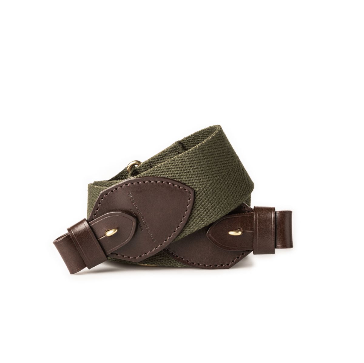 Westley Richards Rifle Sling in Green Canvas Dark Tan