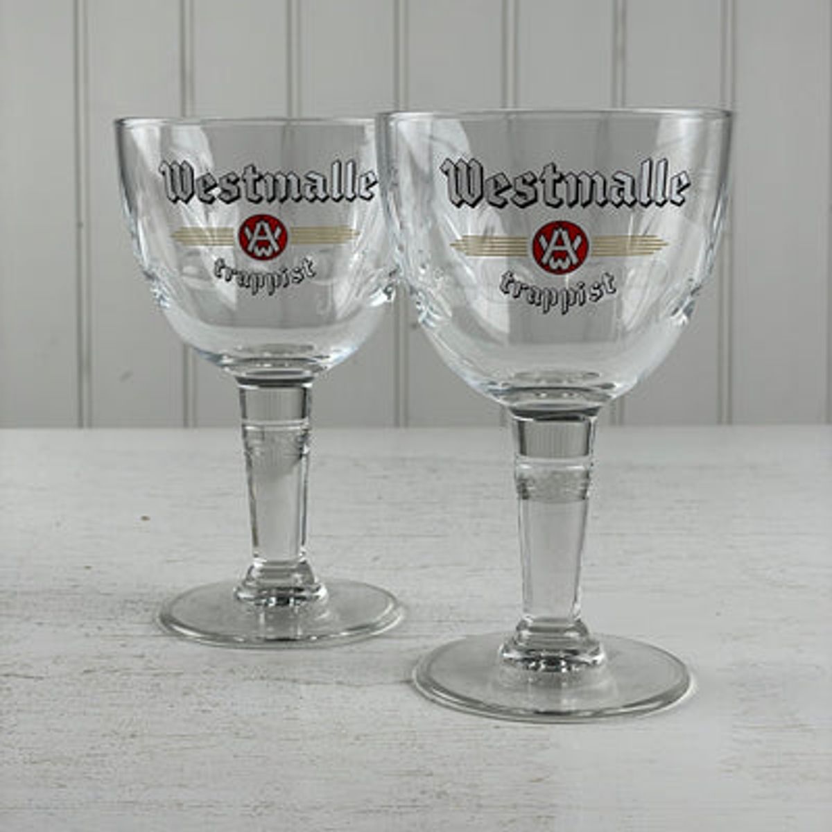 Westmalle Trappist øl glas 2 stk