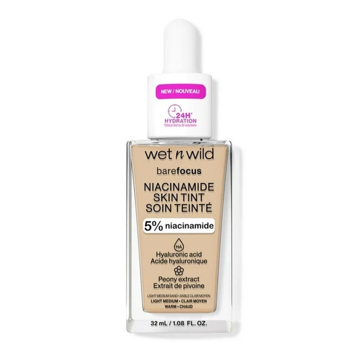 Wet n Wild - Bare Focus Niacinamide Skin Tint Foundation Light Medium Sand