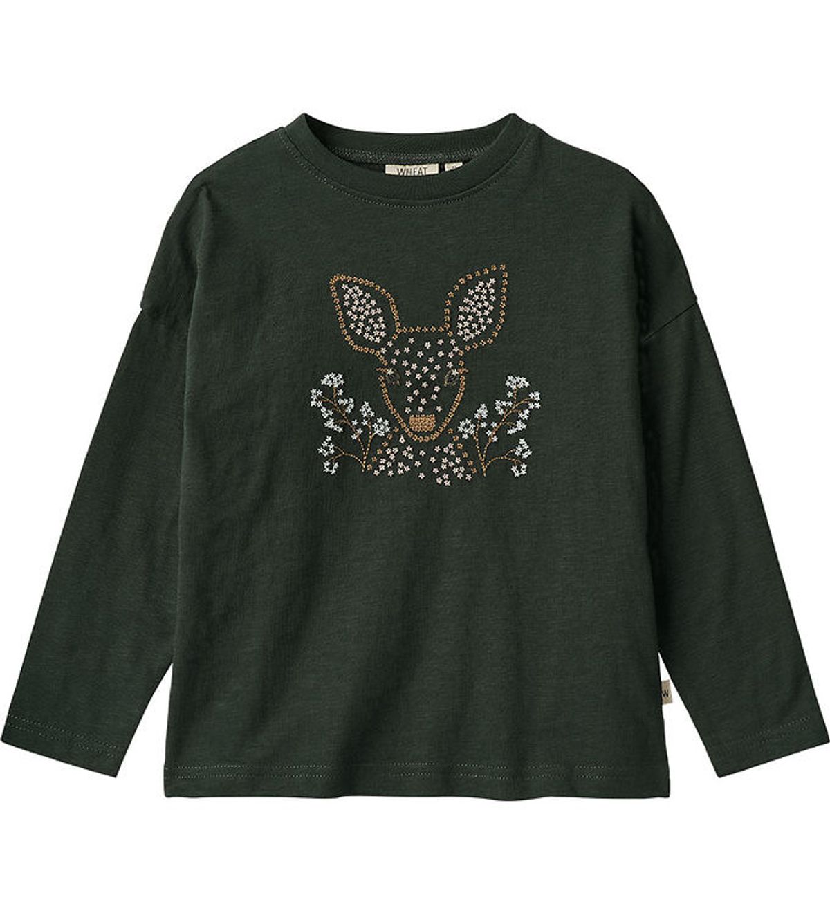 Wheat Bluse - Deer Embroidery - Black Coal