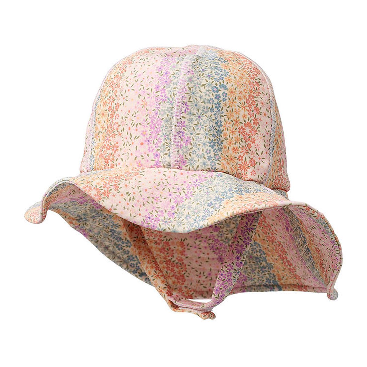 Wheat Solhat - UV40+ - Rainbow Flowers m. Velcro