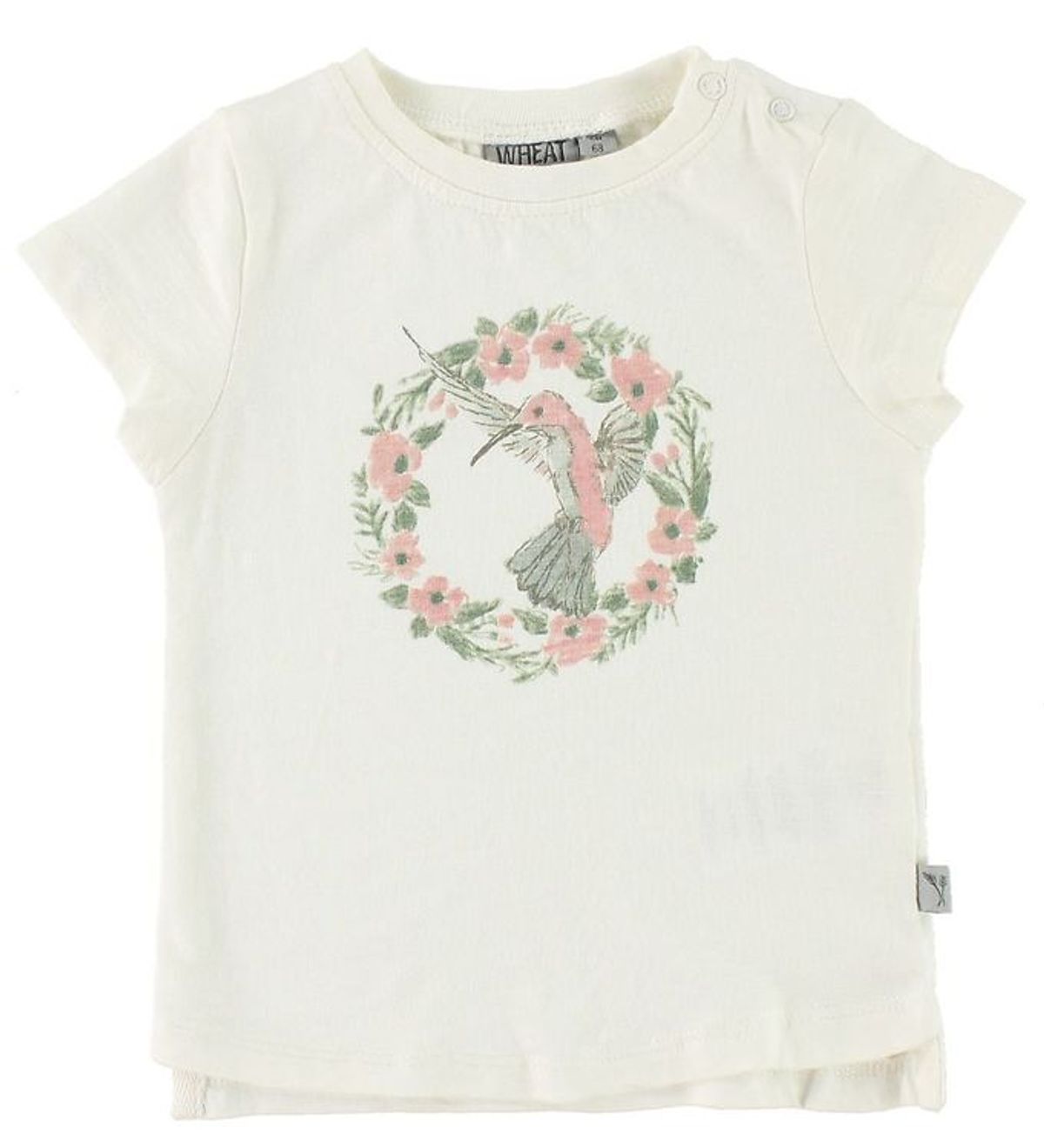 Wheat T-shirt - Flower Bird - Ivory m. Print