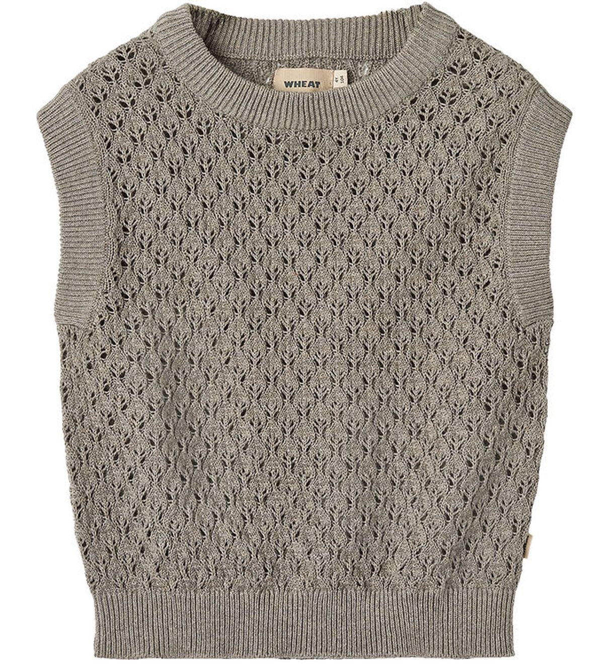 Wheat Vest - Strik - Saga - Warm Grey Melange m. Hulmønster