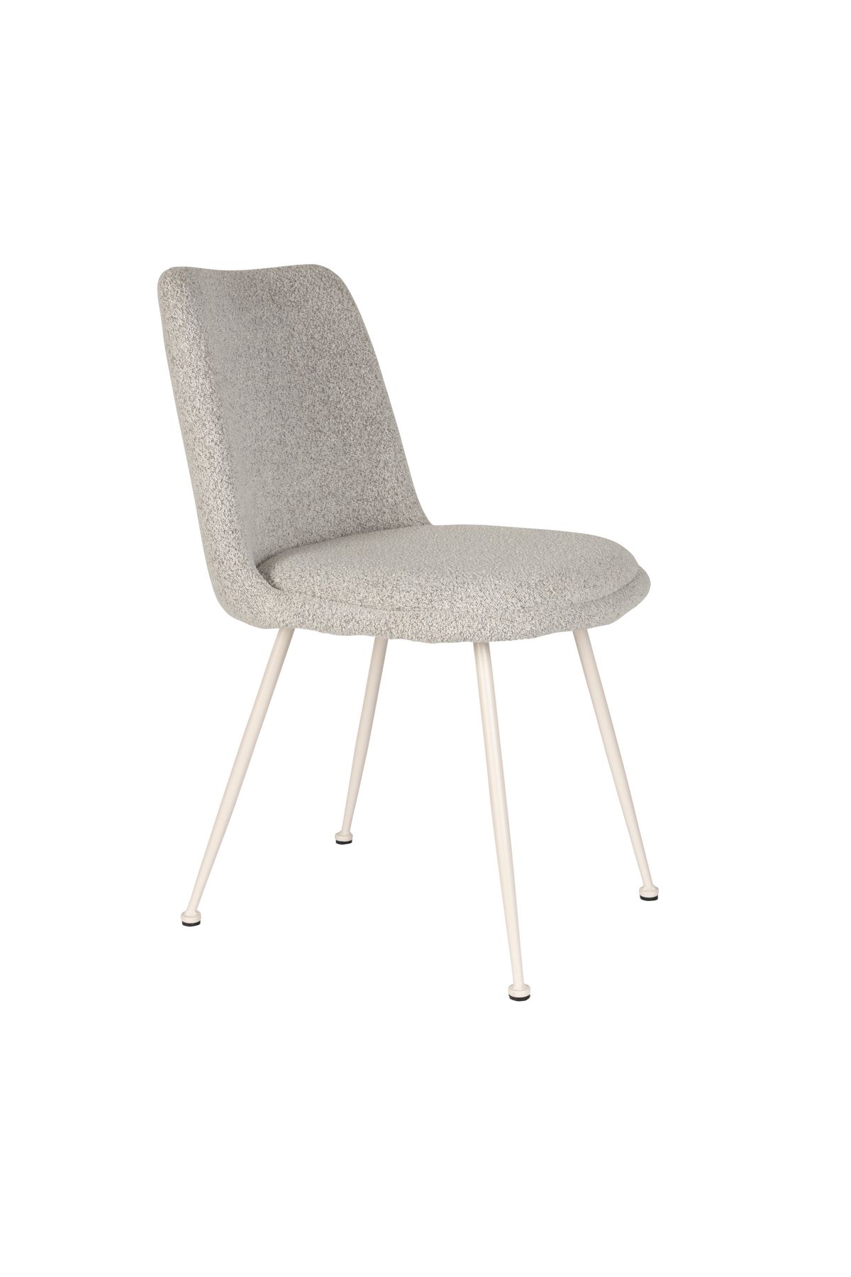 WHITE LABEL LIVING Fijs spisebordsstol - taupe bouclé og jern