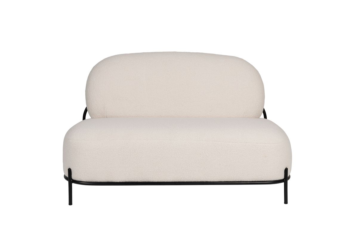 WHITE LABEL LIVING Polly sofa - elfenben bamsestof og jern