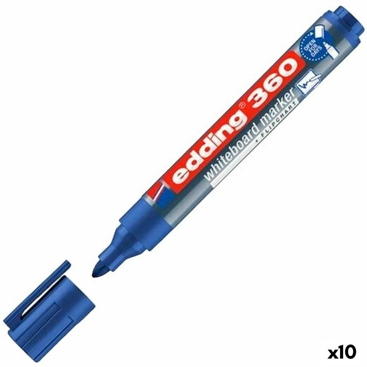 Whiteboard-pen Edding 360 Genopladelig Blå (10 enheder)