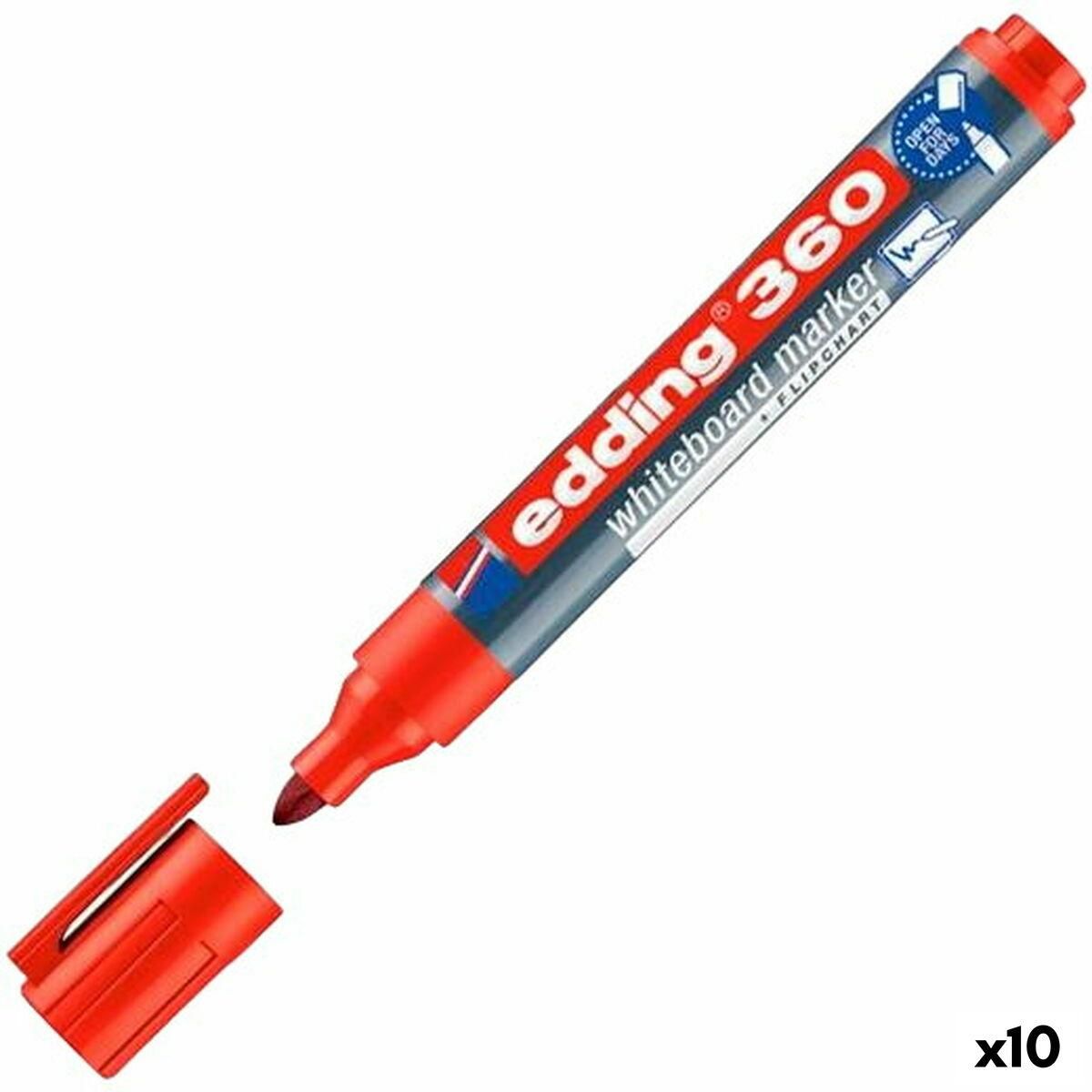 Whiteboard-pen Edding 360 Genopladelig Rød (10 enheder)