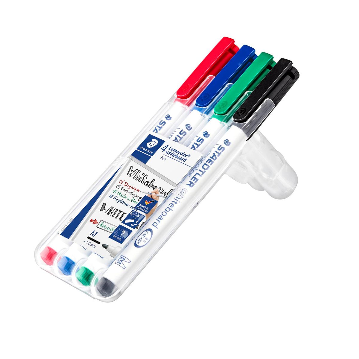 Whiteboardmarker Staedtler, ass. 1,0 mm, 4 stk. rund spids