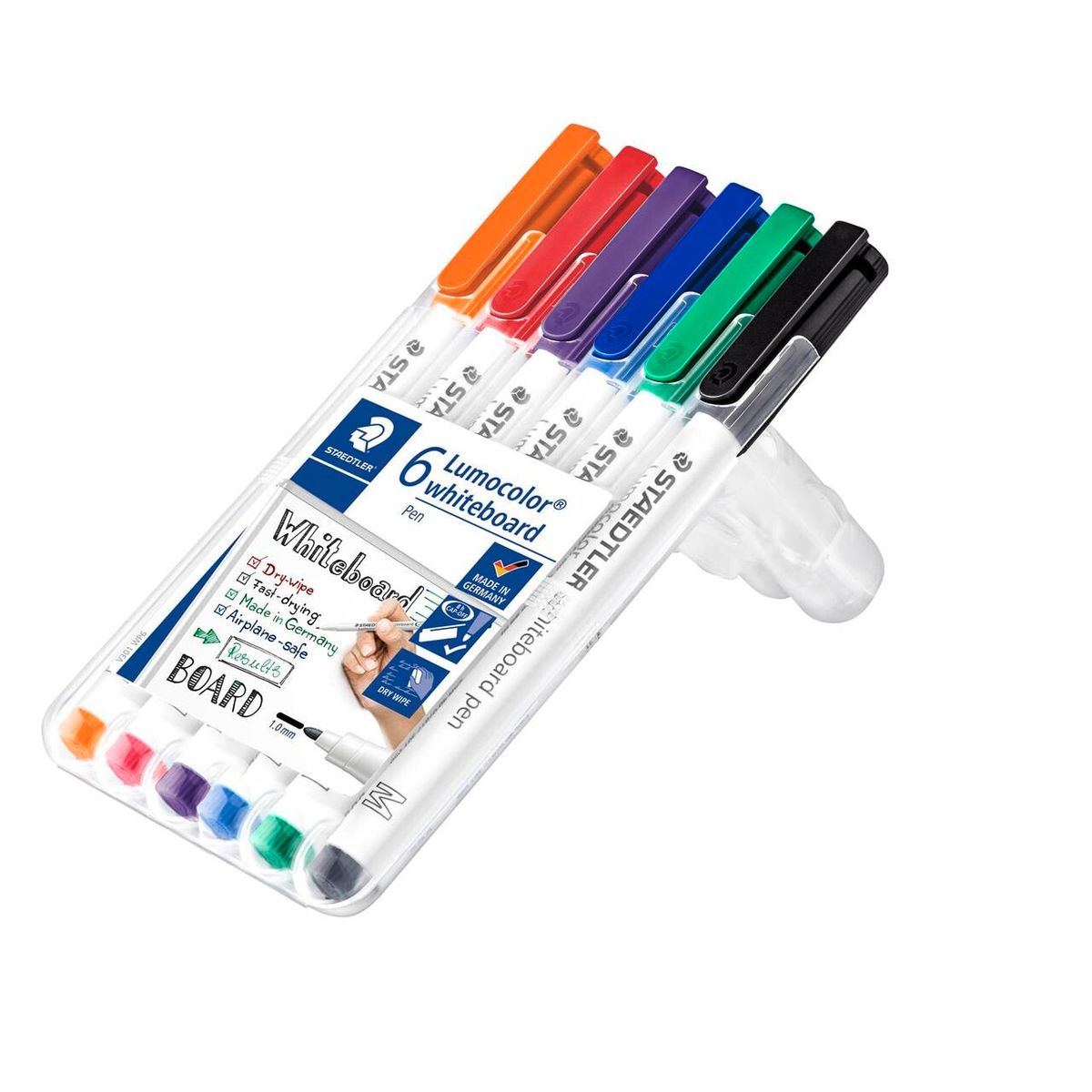 Whiteboardmarker Staedtler, ass. 1,0mm 6 stk, rund spids