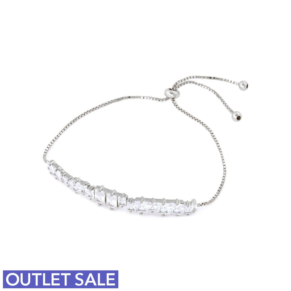 #WhiteCandy Silver armbånd 26 cm - Rhodineret Sterling sølv med klare zirkoner - OUTLET