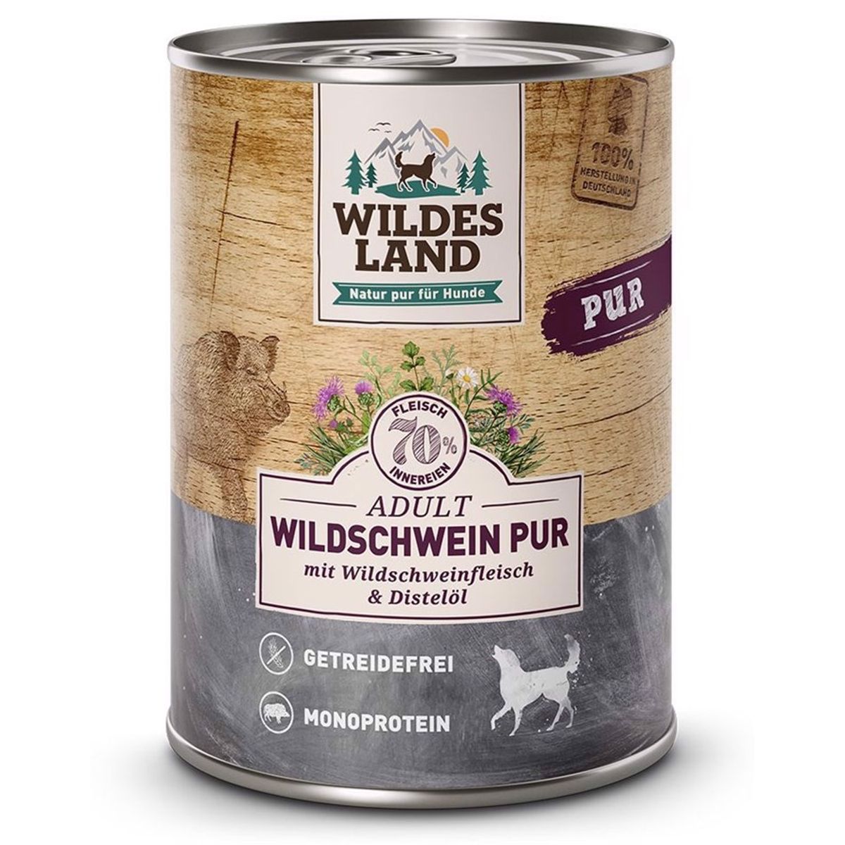 Wildes Land Pur Vildsvin dåsemad, 400g