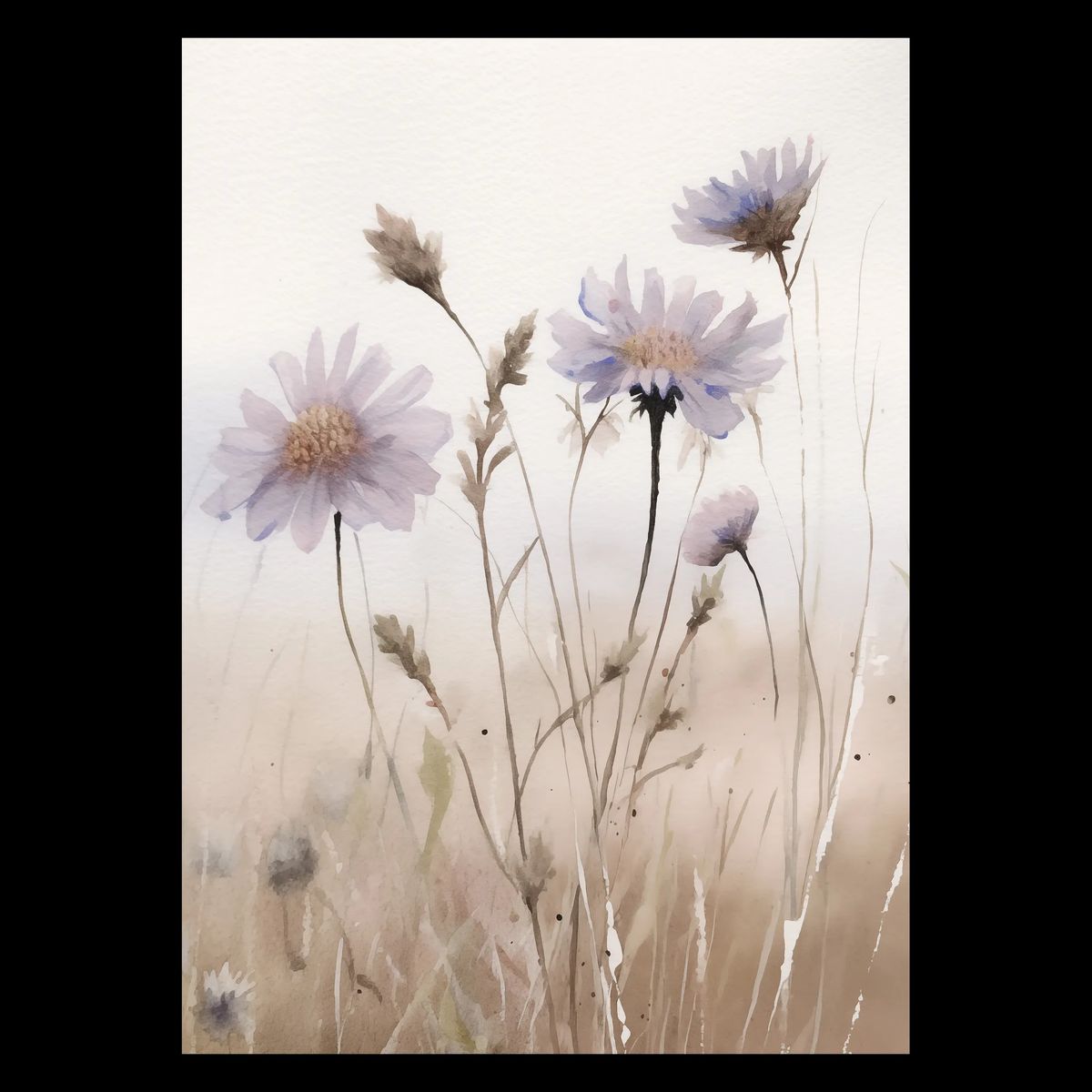 Wildflowers Plakat 50x70 cm (B2) / Hvid Egetræ