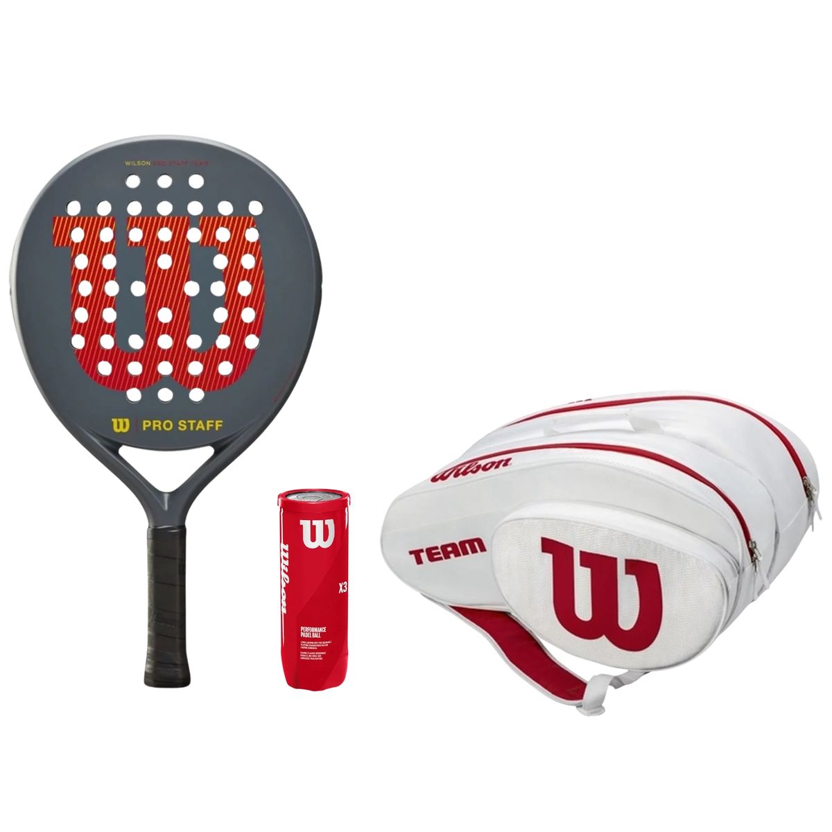 Wilson Padel Pakketilbud (Pro Staff Team + Padel Bag + Padel X3)