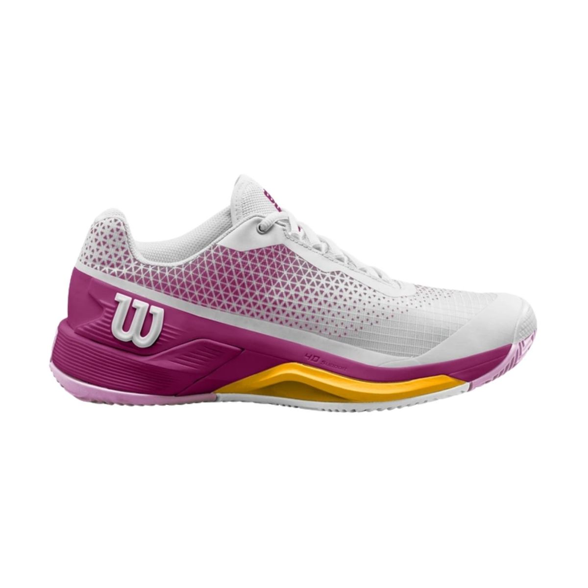 Wilson Rush Pro 4.0 Clay Women White/Baton Rouge/Saffron