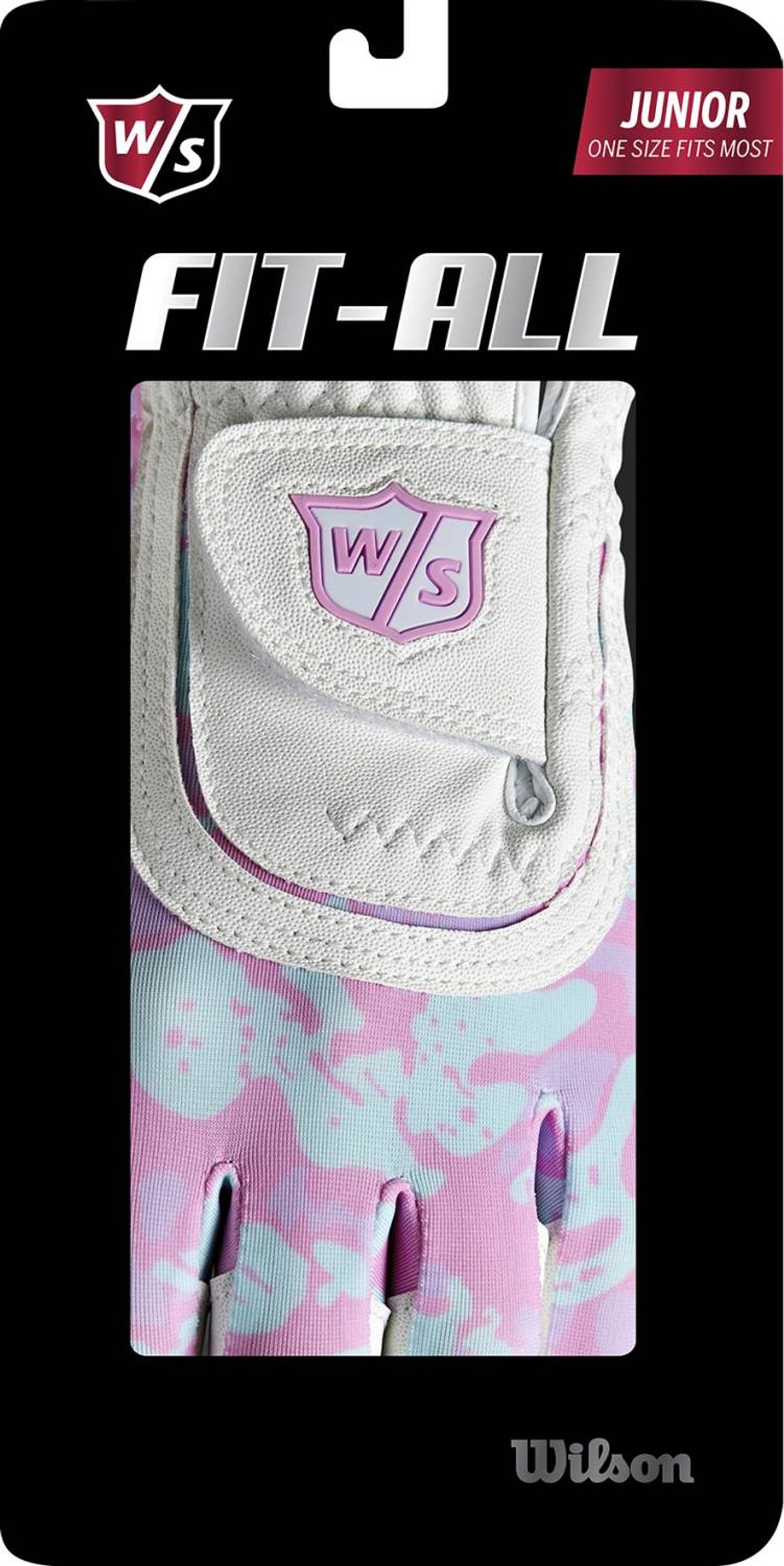 Wilson Staff Fit-All Syntetisk Junior Golfhandske - Purple/Blue/White - Venstre - Str. Onesize