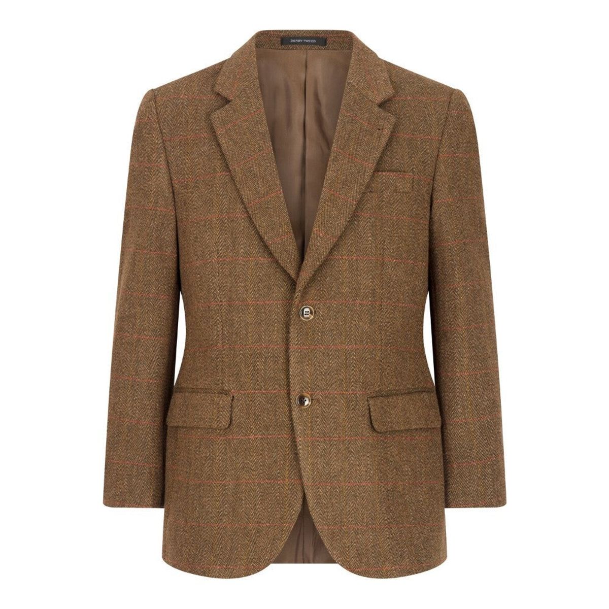 Windsor mens blazer, tweed, brun m rød stribe - 3XL (UK48/EU58)