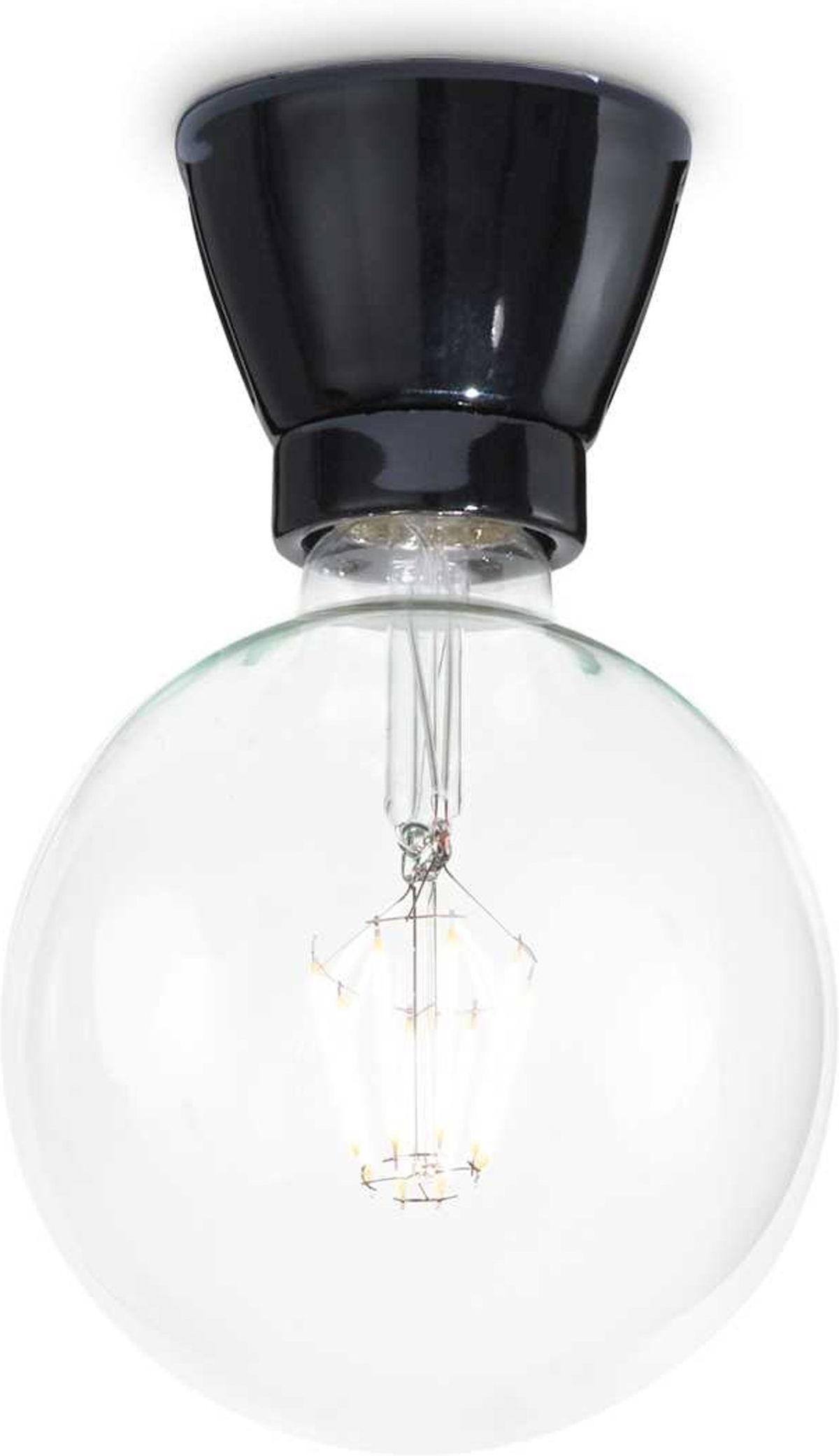 Winery, Loftslampe, E27 max 1 x 60W, E27, sort, keramisk, Ø75xH60mm