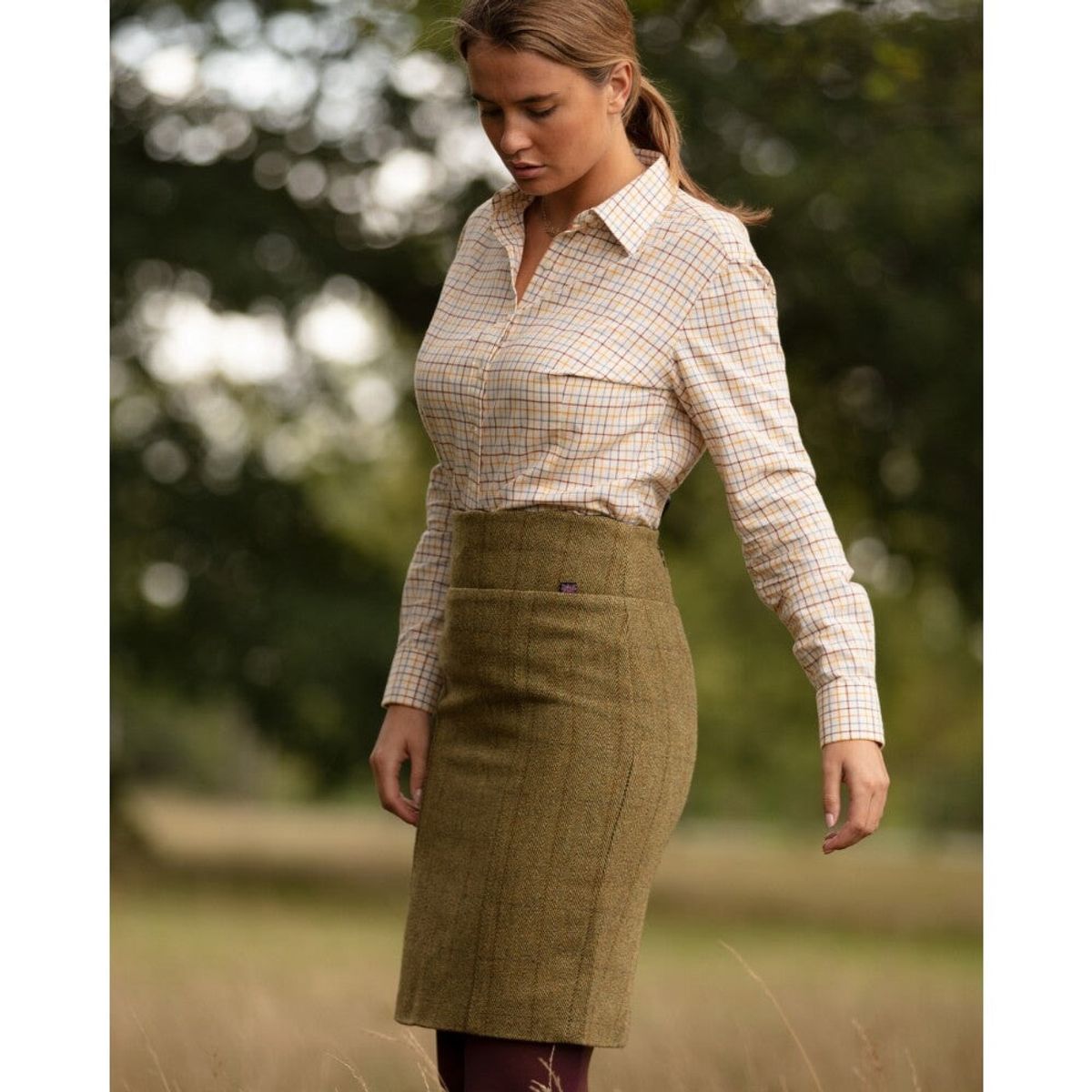 Winslow Ladies Derby Tweed Skirt, lys salvie - 18/XXL