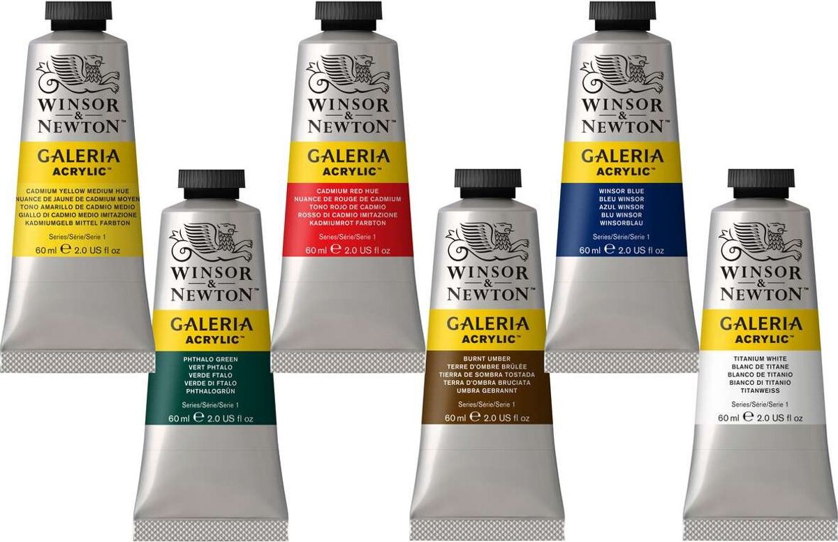 Winsor & Newton - Akrylmaling Sæt - 6x60 Ml