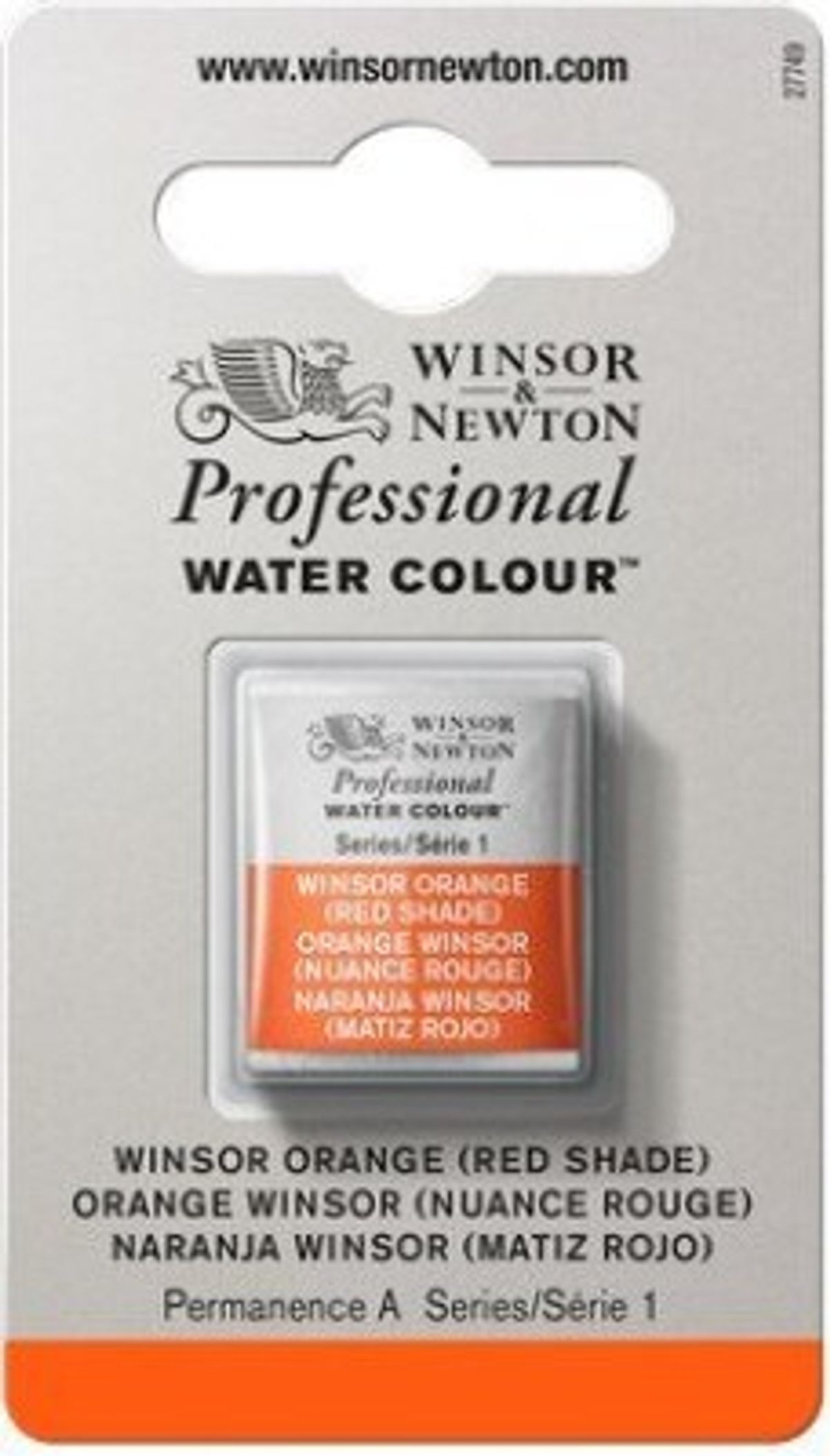 Winsor & Newton - Akvarelfarve 1/2 Blok - Winsor Orange