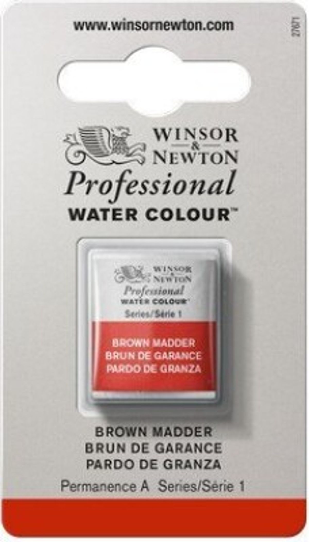 Winsor & Newton - Akvarelfarve 1/2 Pan - Brown Madder