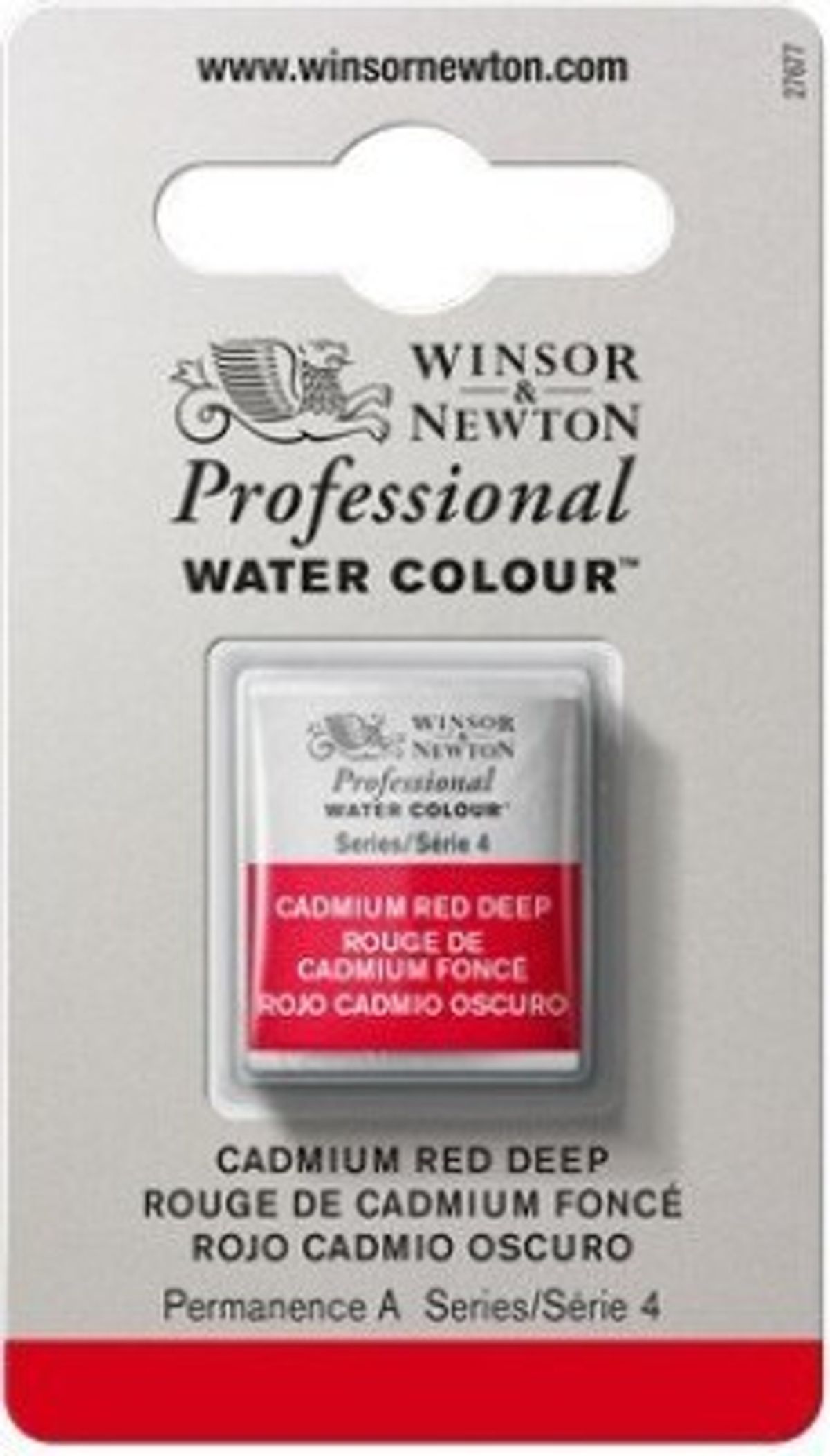 Winsor & Newton - Akvarelfarve 1/2 Pan - Cadmium Red Deep