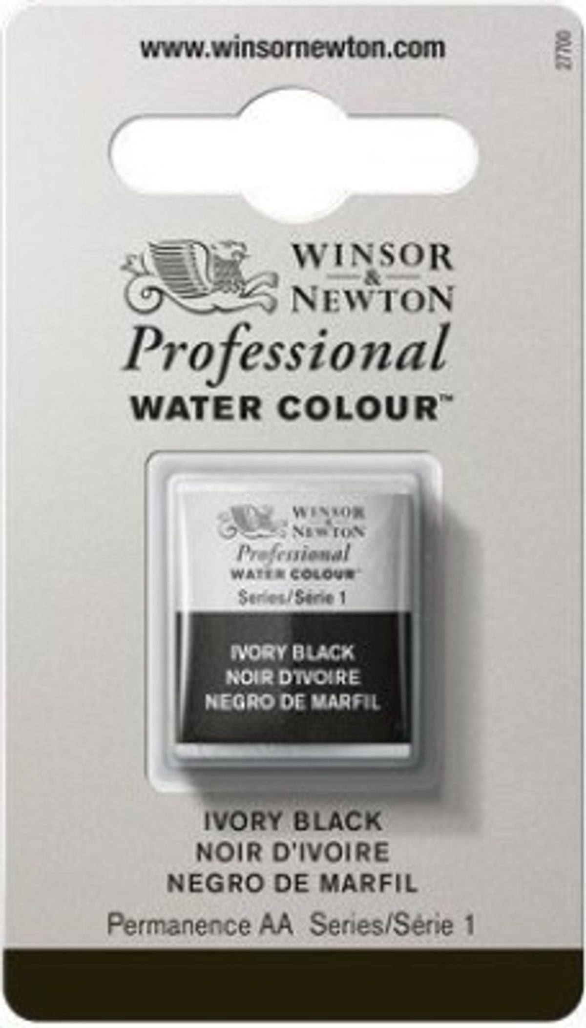 Winsor & Newton - Akvarelfarve 1/2 Pan - Ivory Black