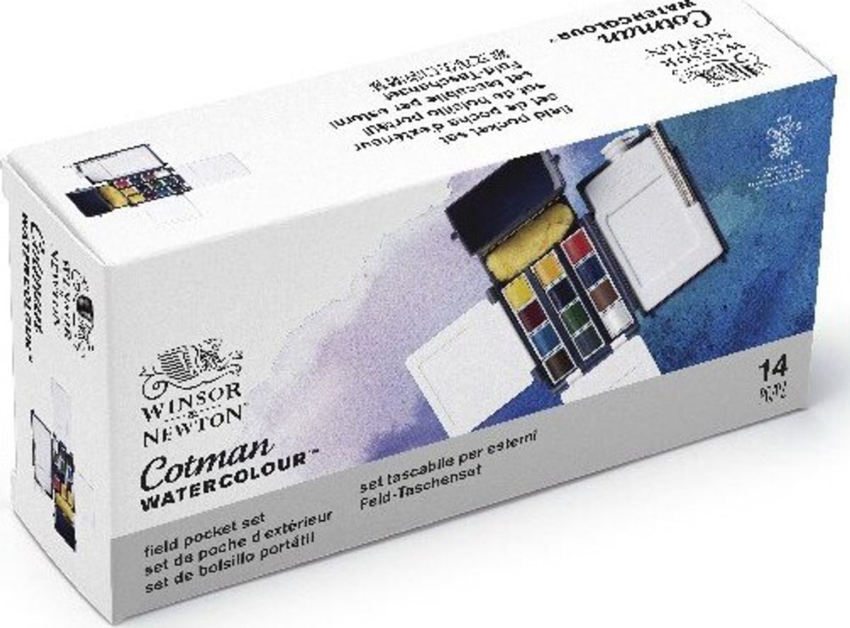 Winsor & Newton - Akvarelfarve Sæt Med 12 Farver - Field Pocket