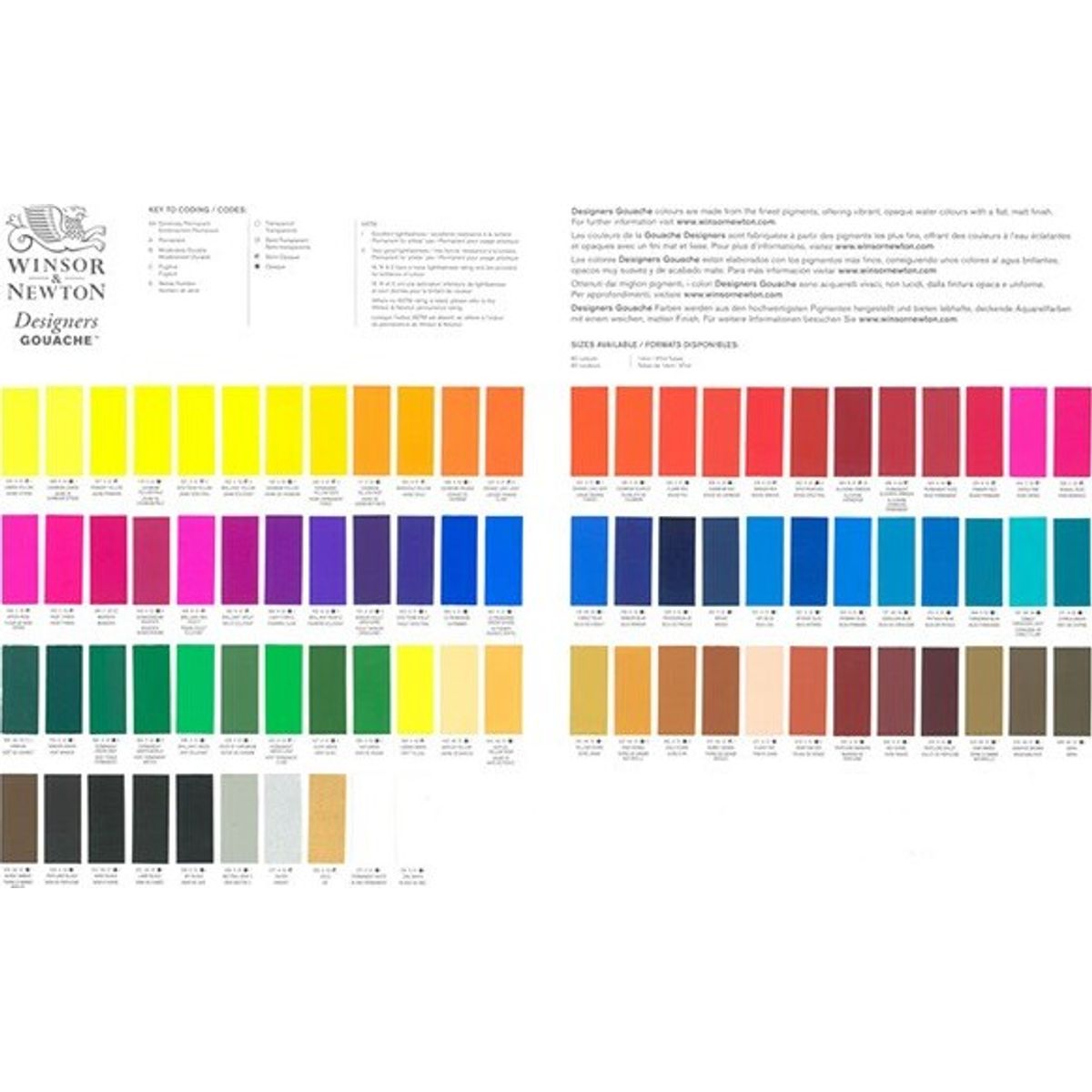 Winsor & Newton - Designers Gouache Farvekort