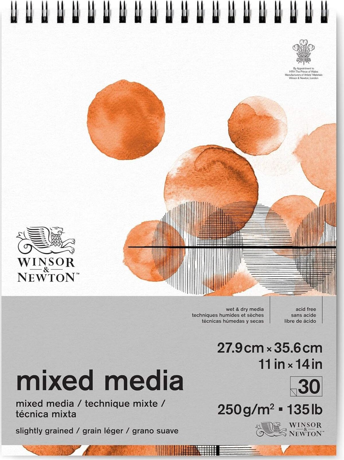 Winsor & Newton - Mixed Media Skitseblok 250g 28x36 Cm - 30 Sider